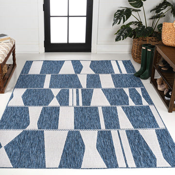 Odette Modern Geometric Abstract Two-tone Indoor/Outdoor Area Rug